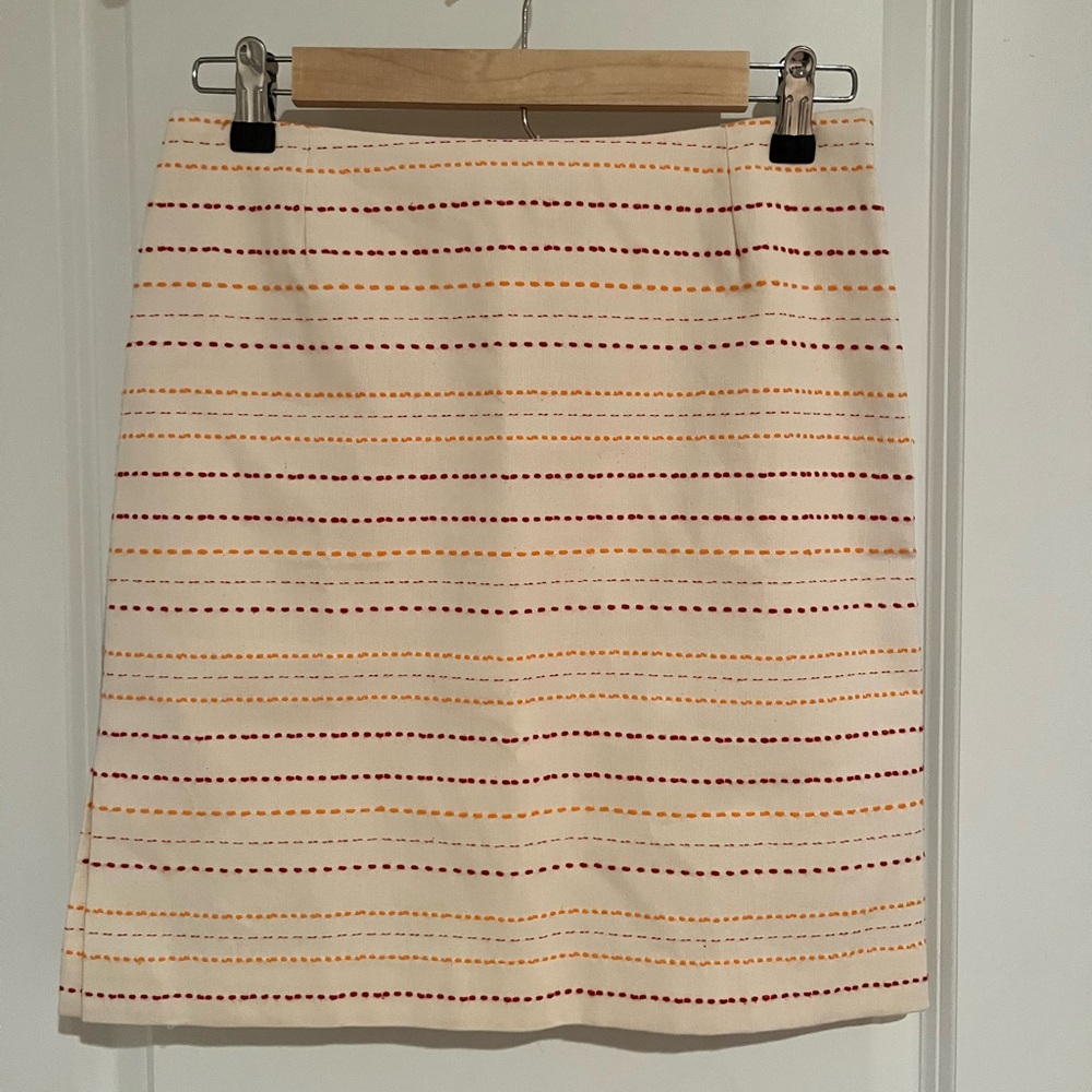 Barneys New York Cream and Orange Textile